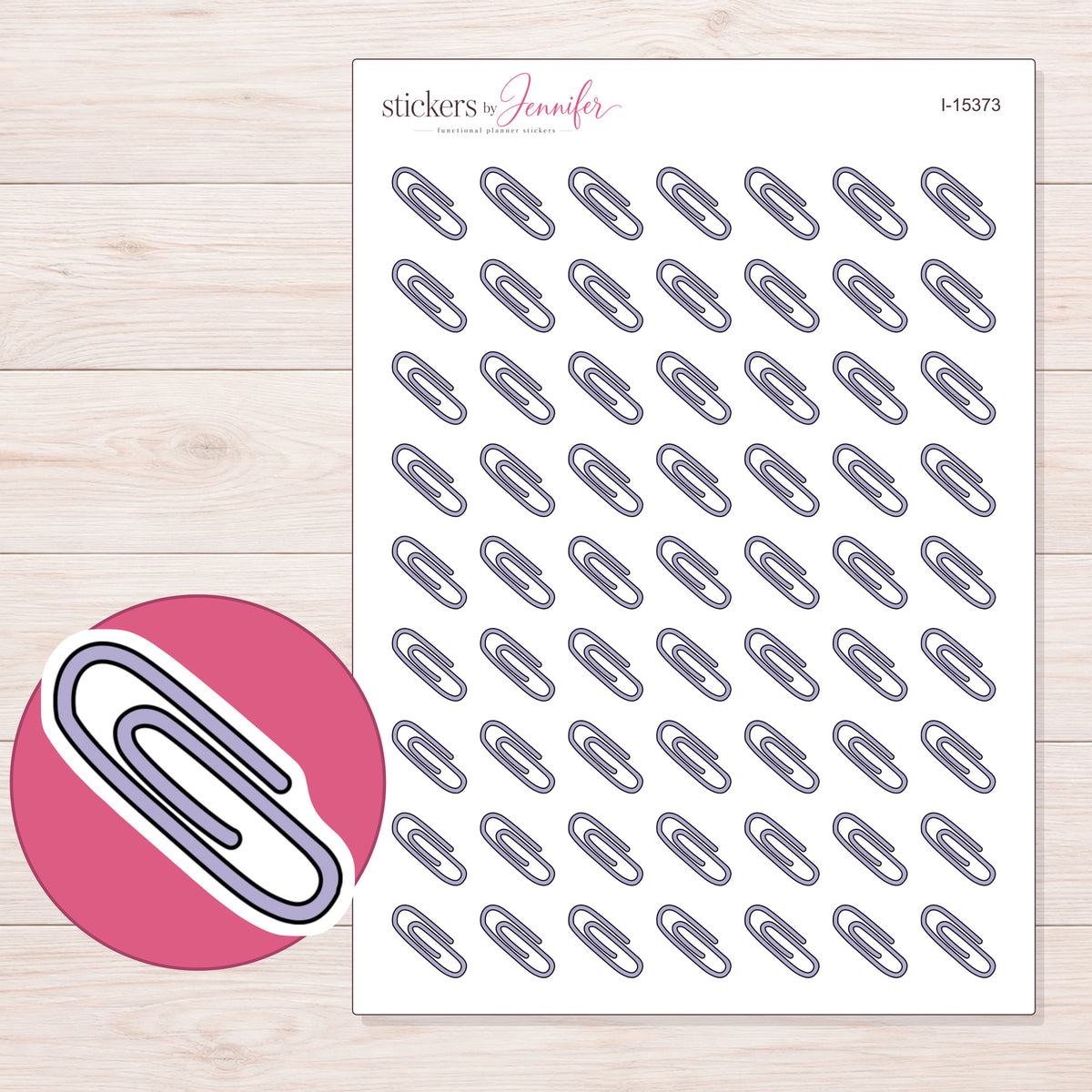 I-15373 planner sticker sheet with enlarged sticker detail