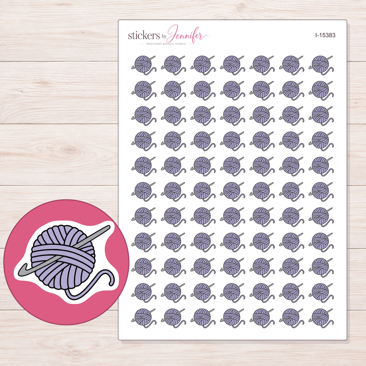 I-15383 planner sticker sheet with enlarged sticker detail