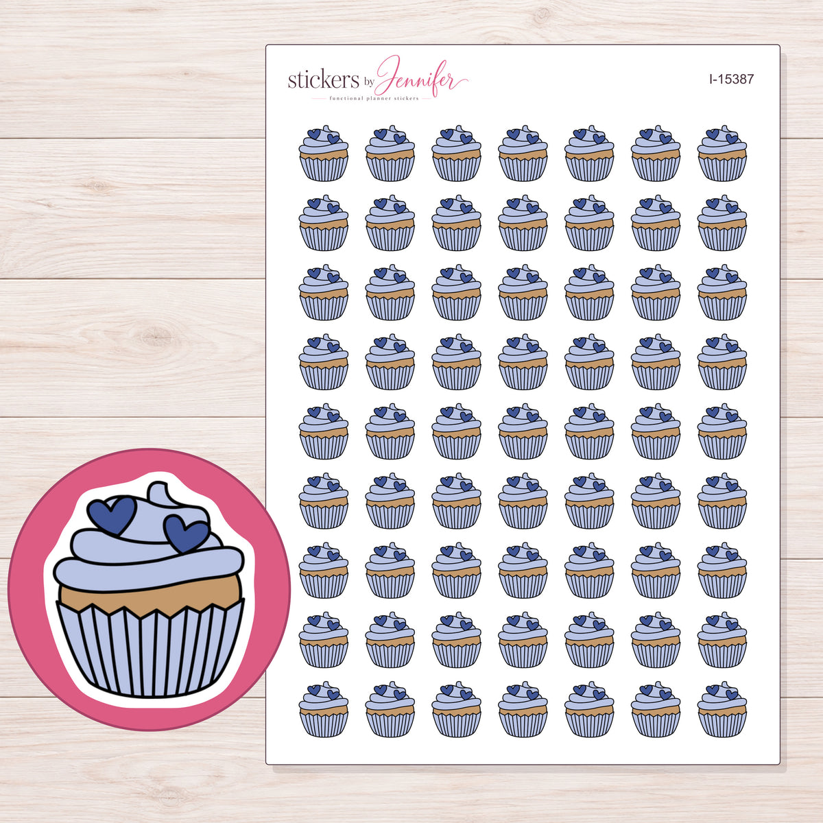 I-15387 planner sticker sheet with enlarged sticker detail