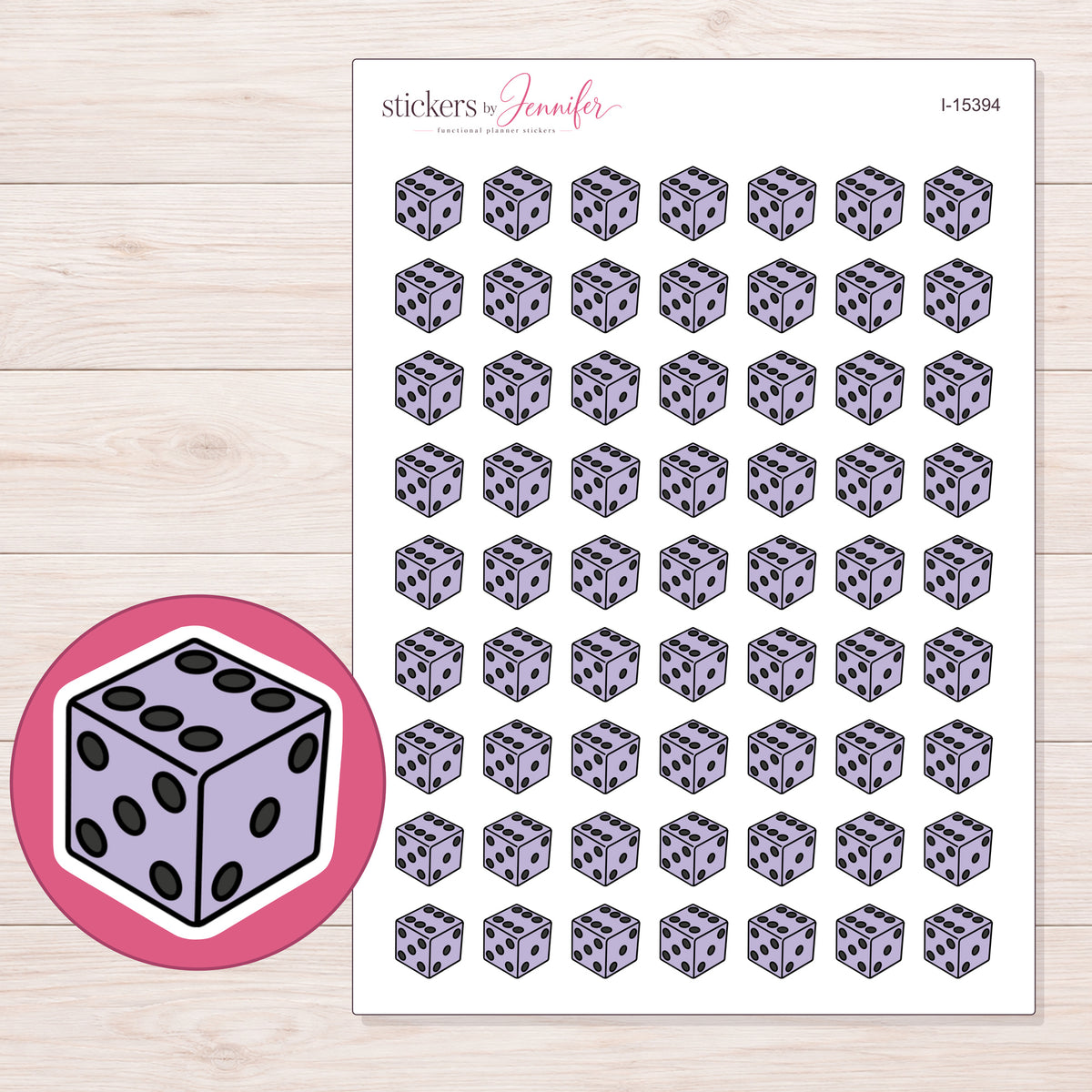 I-15394 planner sticker sheet with enlarged sticker detail