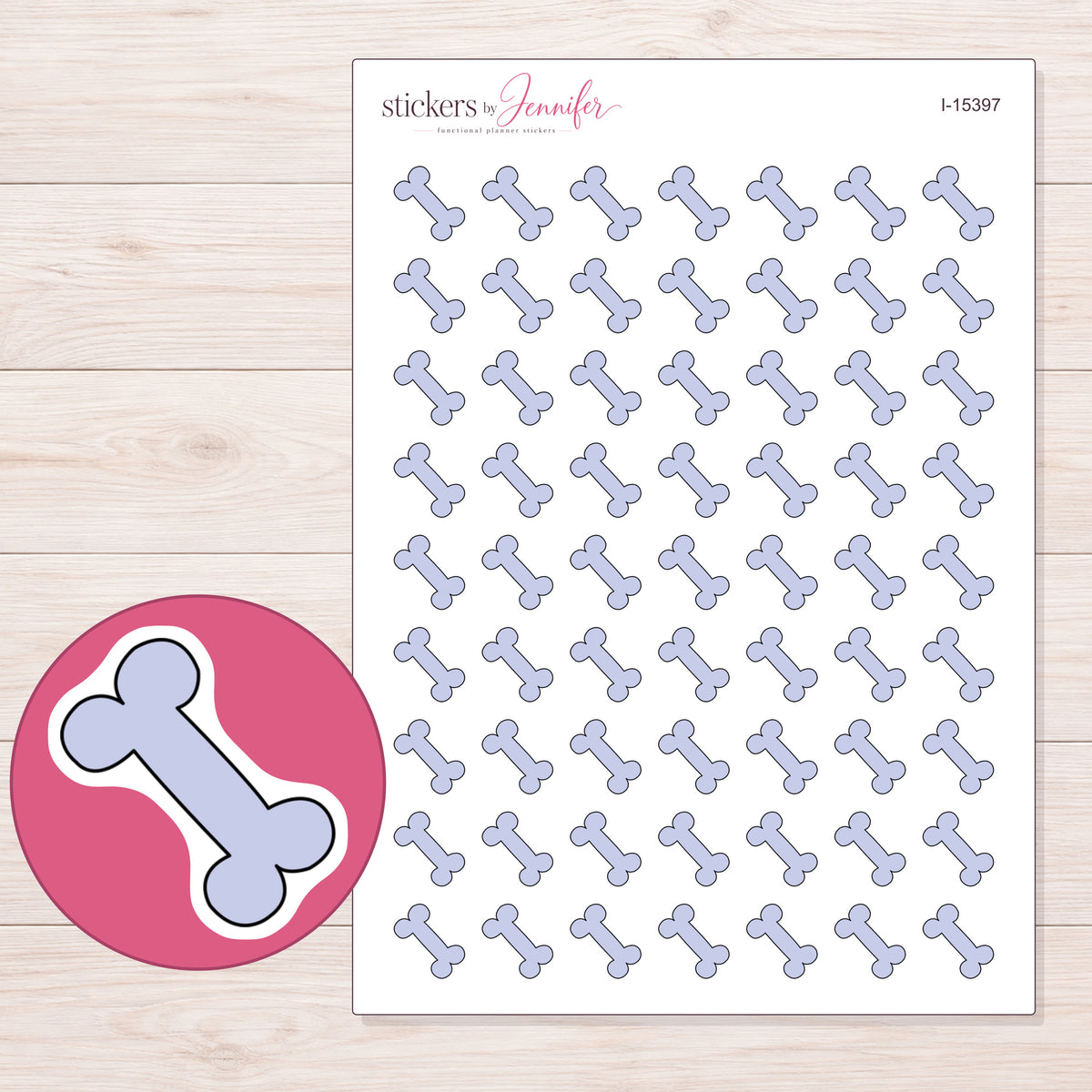 I-15397 planner sticker sheet with enlarged sticker detail