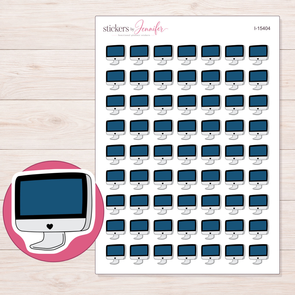 I-15404 planner sticker sheet with enlarged sticker detail
