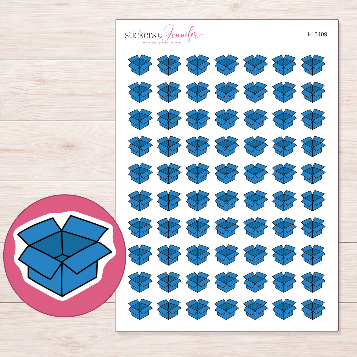 I-15409 planner sticker sheet with enlarged sticker detail