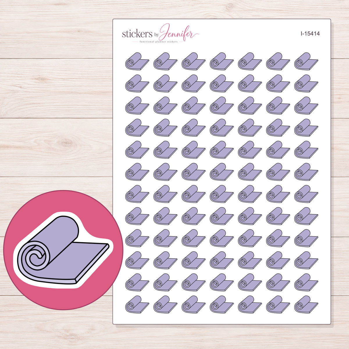 I-15414 planner sticker sheet with enlarged sticker detail