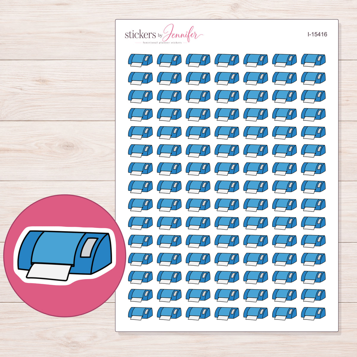 I-15416 planner sticker sheet with enlarged sticker detail