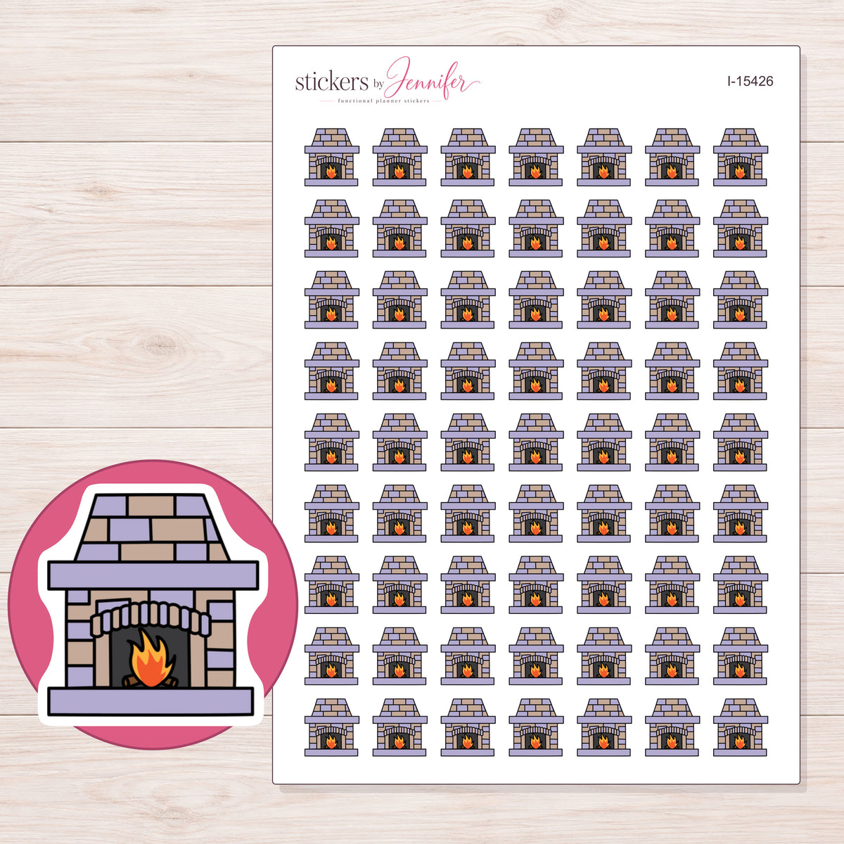 I-15426 planner sticker sheet with enlarged sticker detail