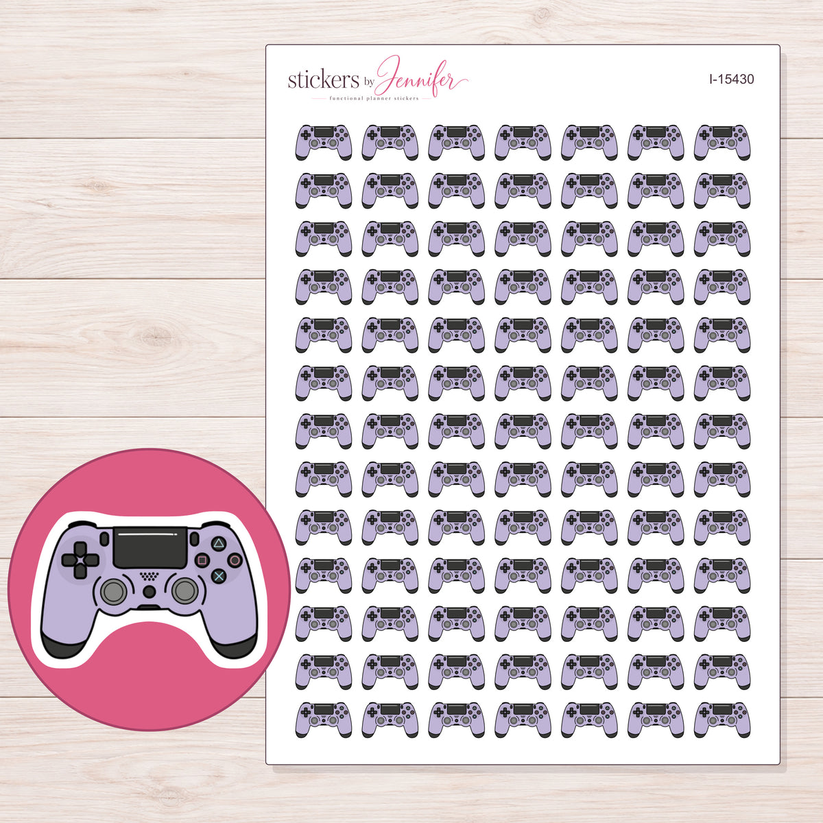 I-15430 planner sticker sheet with enlarged sticker detail