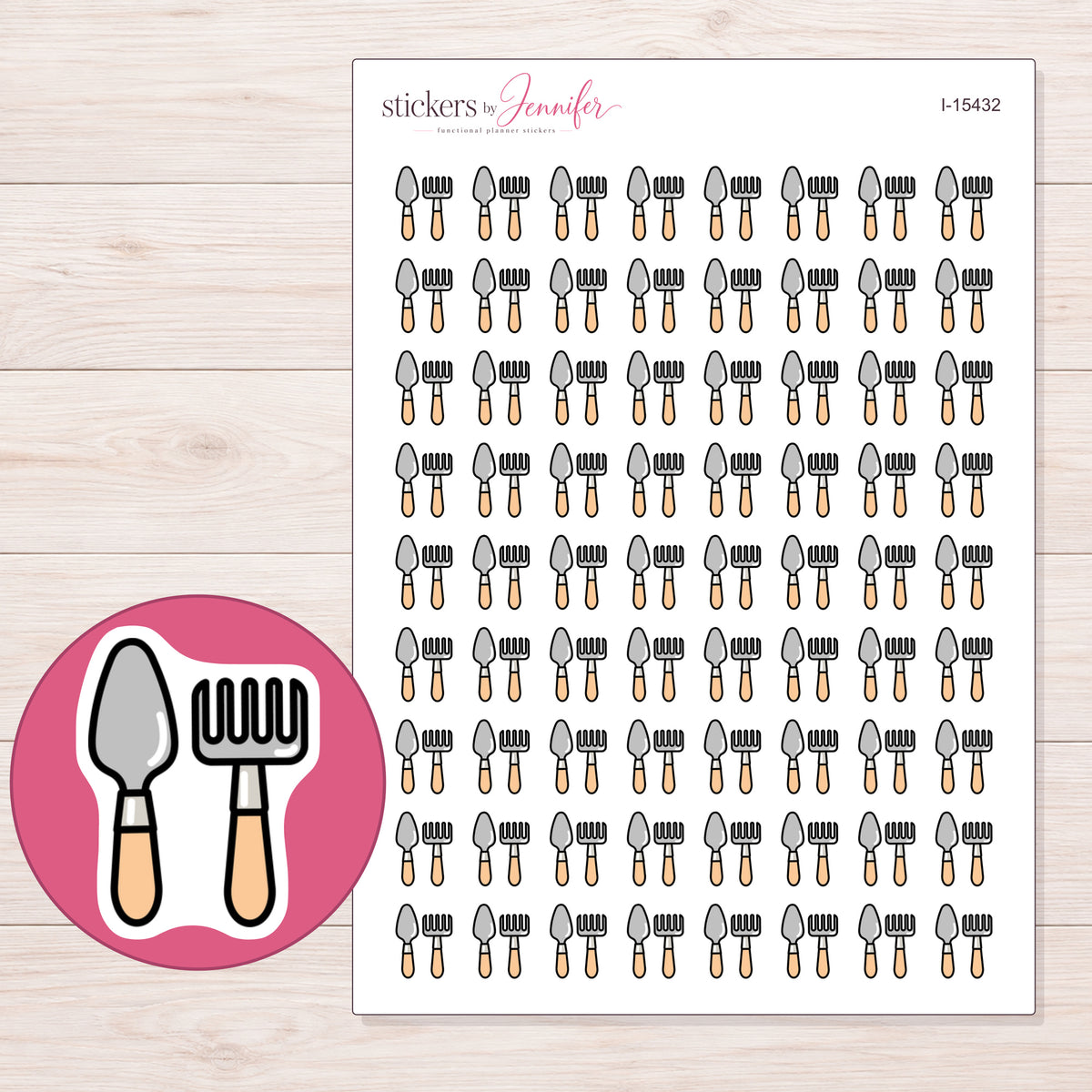 I-15432 planner sticker sheet with enlarged sticker detail
