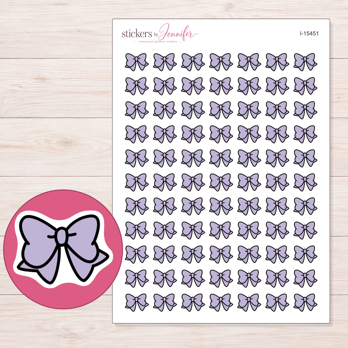 I-15451 planner sticker sheet with enlarged sticker detail