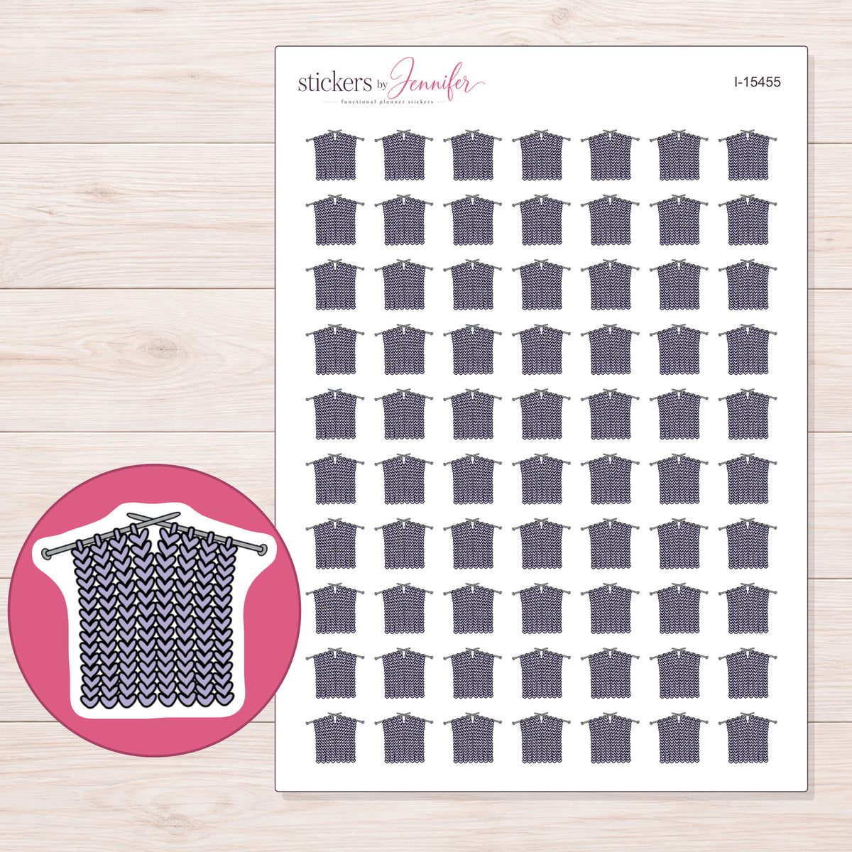 I-15455 planner sticker sheet with enlarged sticker detail