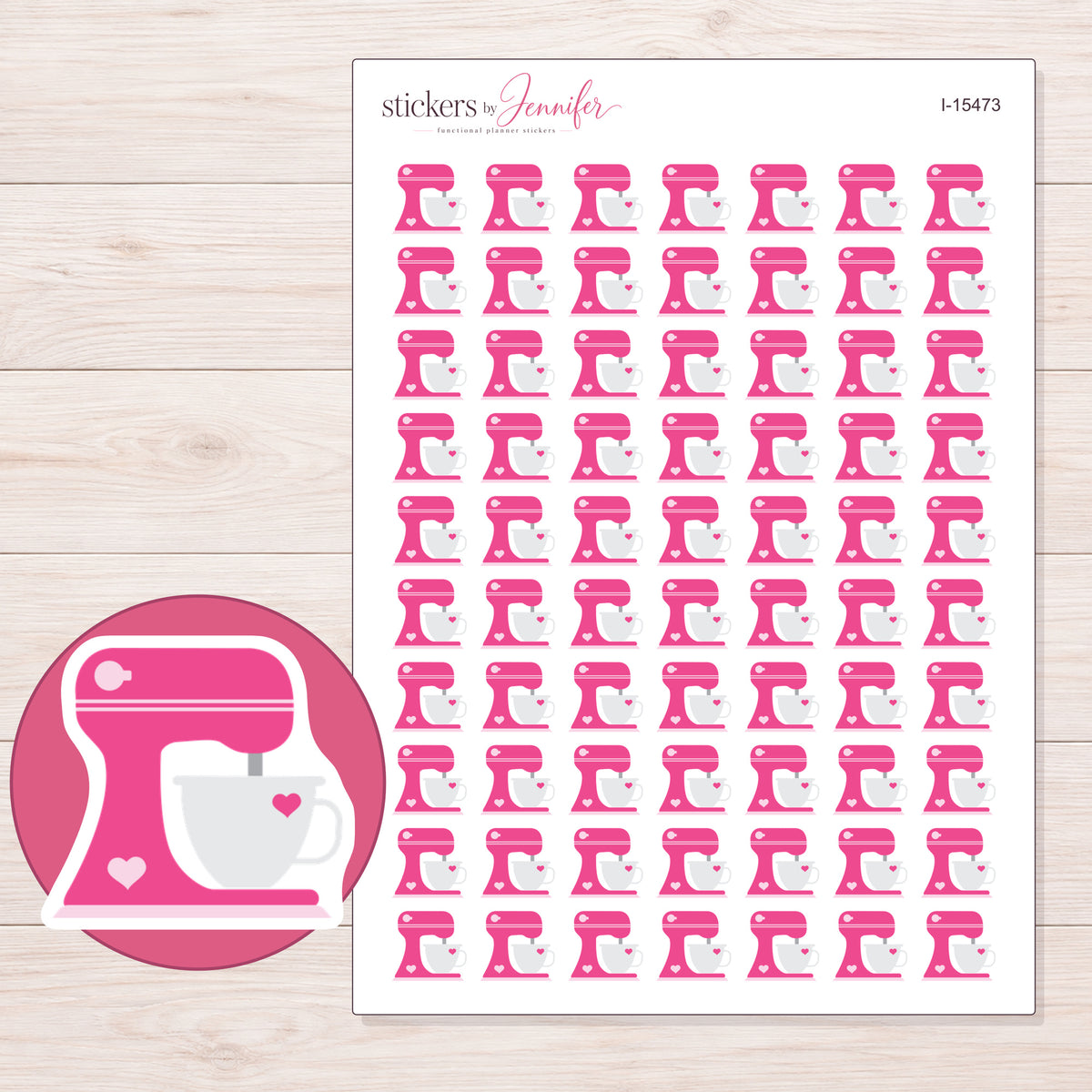 I-15473 planner sticker sheet with enlarged sticker detail