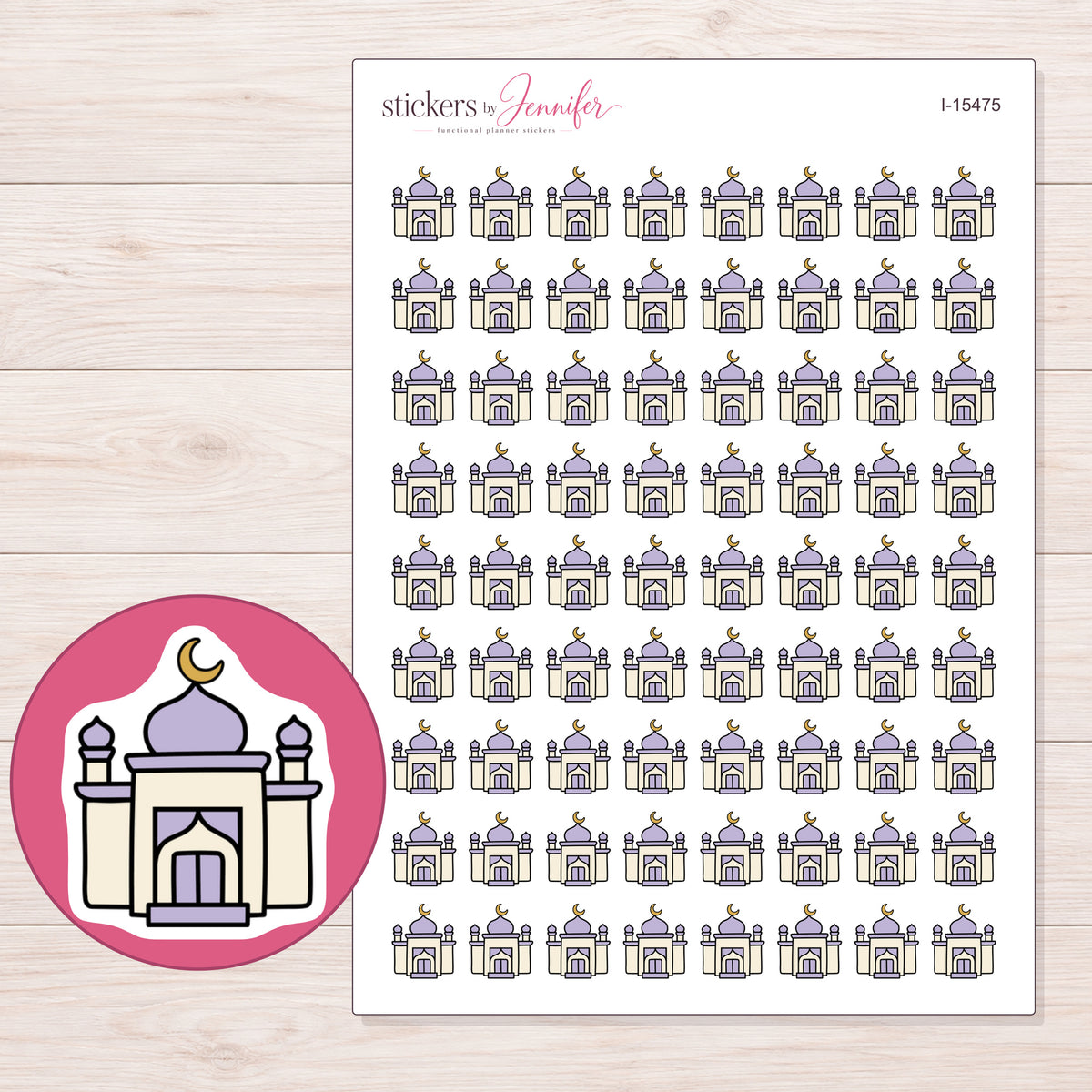 I-15475 planner sticker sheet with enlarged sticker detail