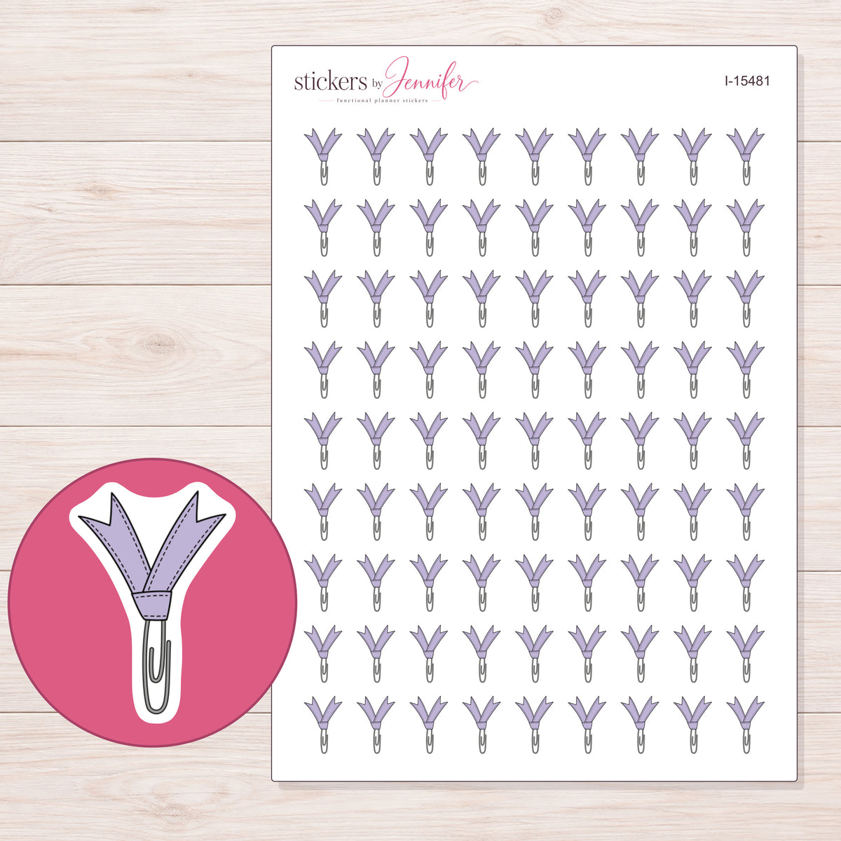 I-15481 planner sticker sheet with enlarged sticker detail