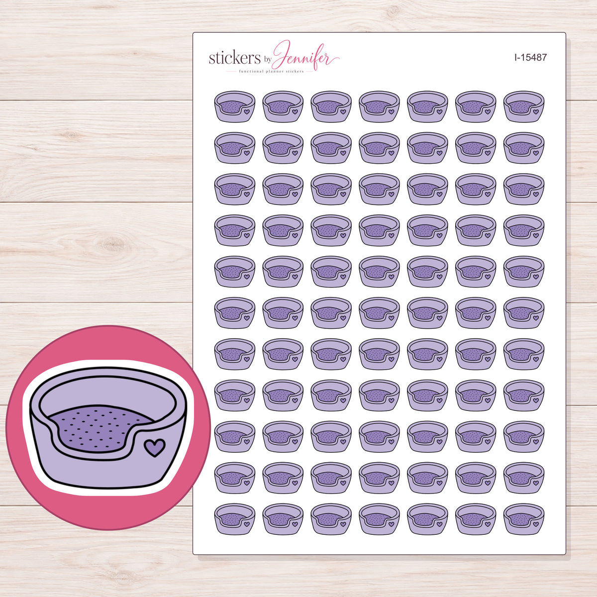 I-15487 planner sticker sheet with enlarged sticker detail