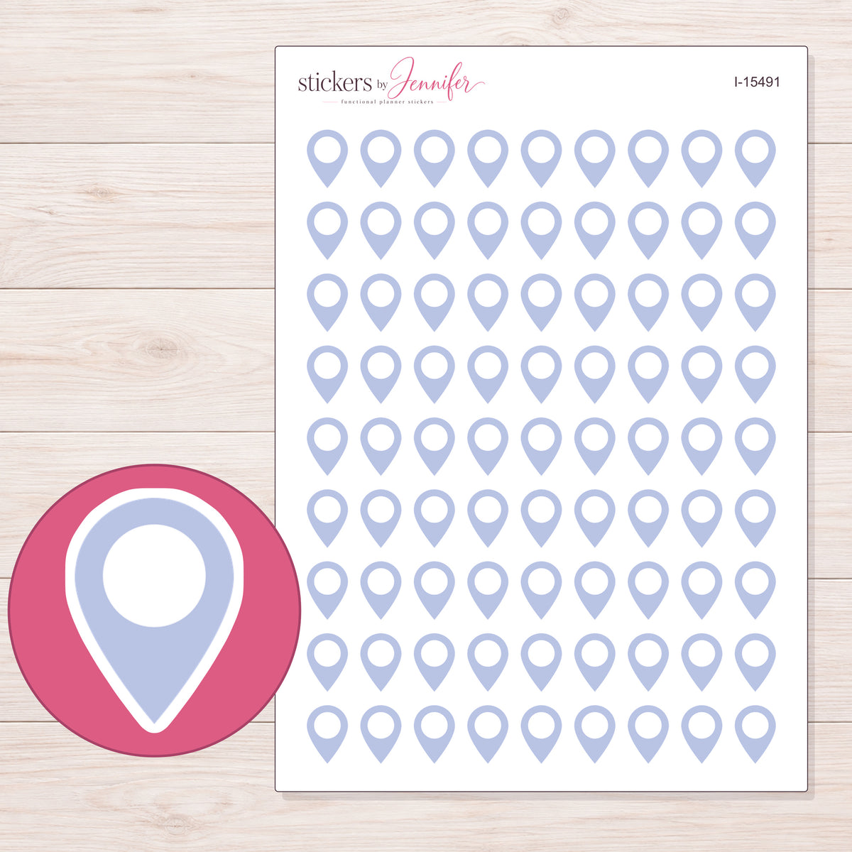 I-15491 planner sticker sheet with enlarged sticker detail