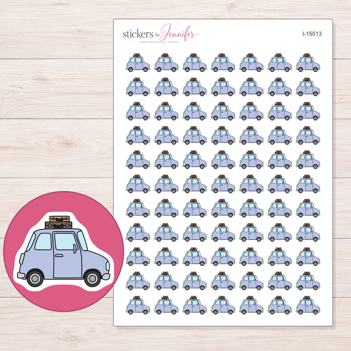 I-15513 planner sticker sheet with enlarged sticker detail