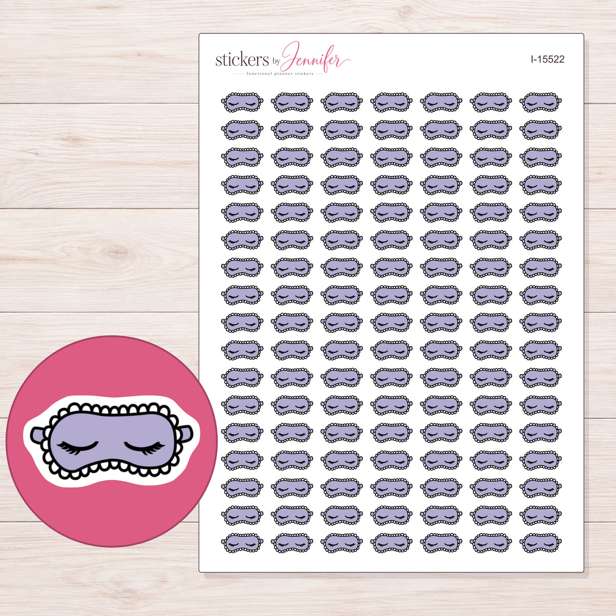 I-15522 planner sticker sheet with enlarged sticker detail