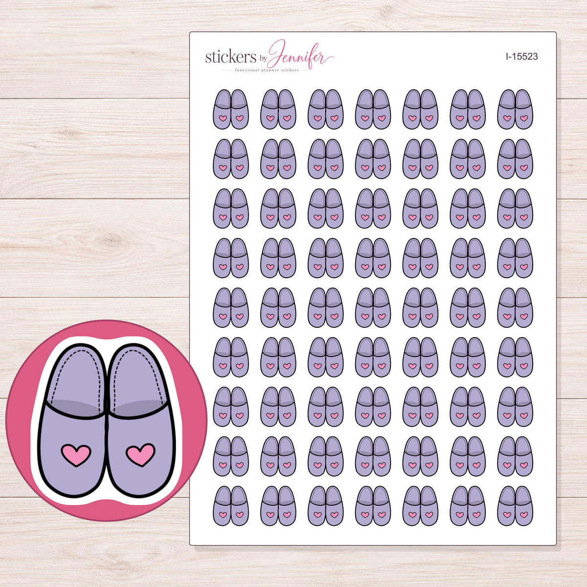 I-15523 planner sticker sheet with enlarged sticker detail