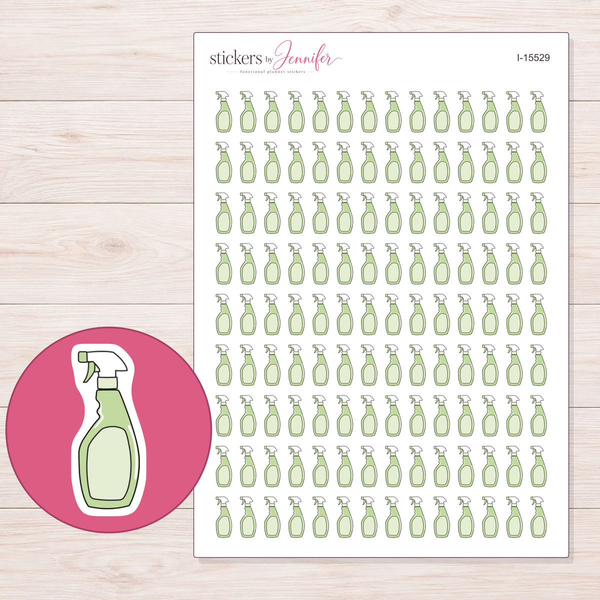 I-15529 planner sticker sheet with enlarged sticker detail