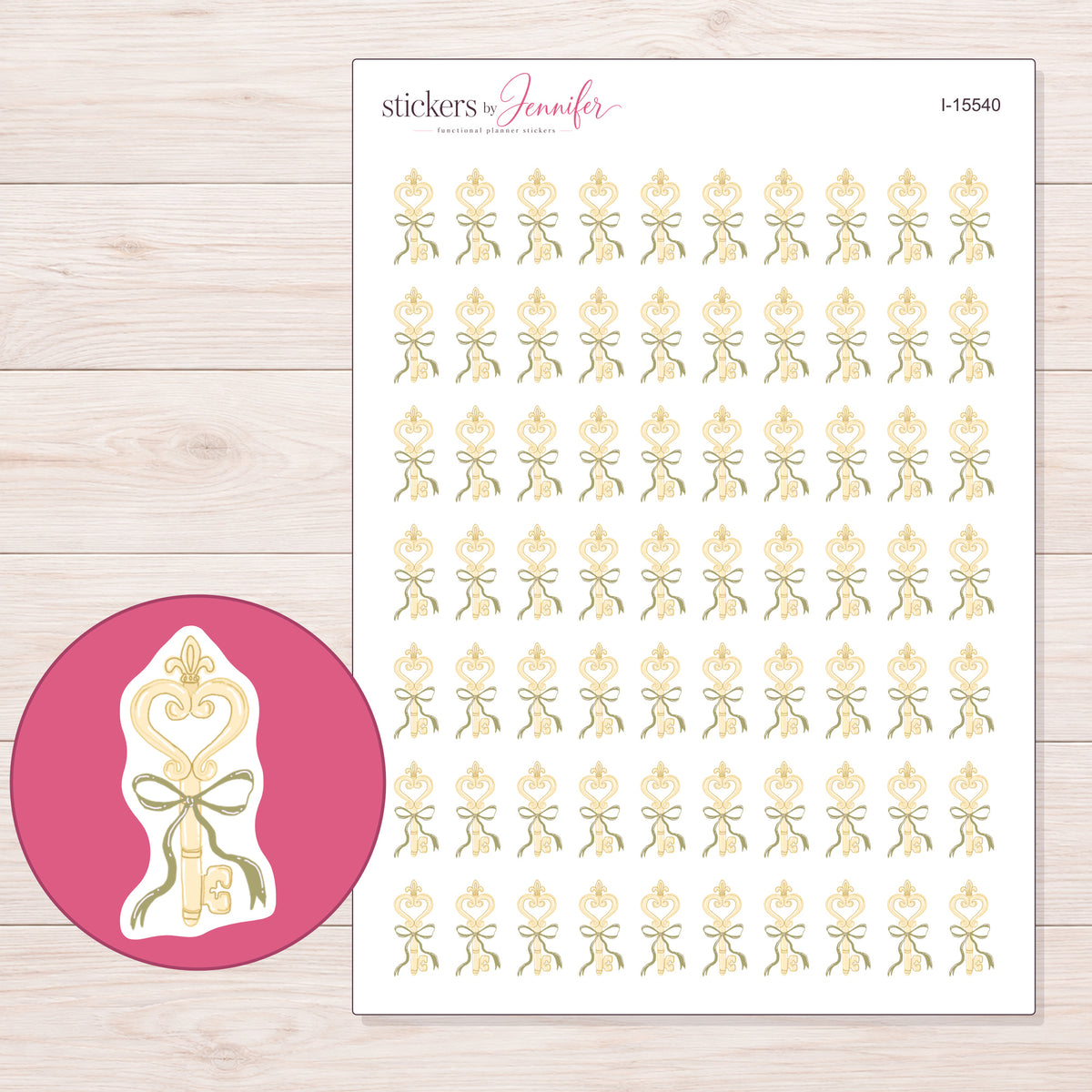 I-15540 planner sticker sheet with enlarged sticker detail