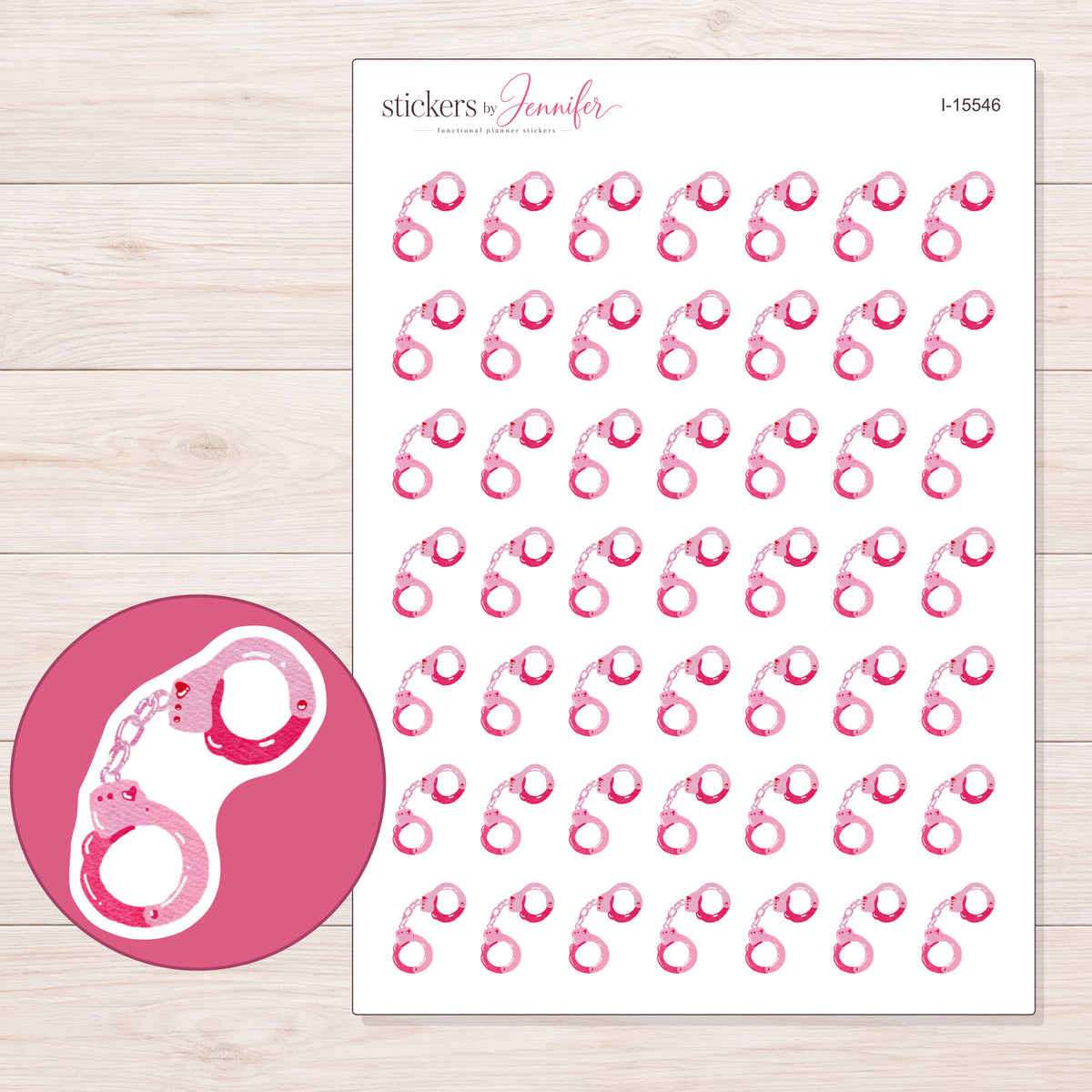 I-15546 planner sticker sheet with enlarged sticker detail