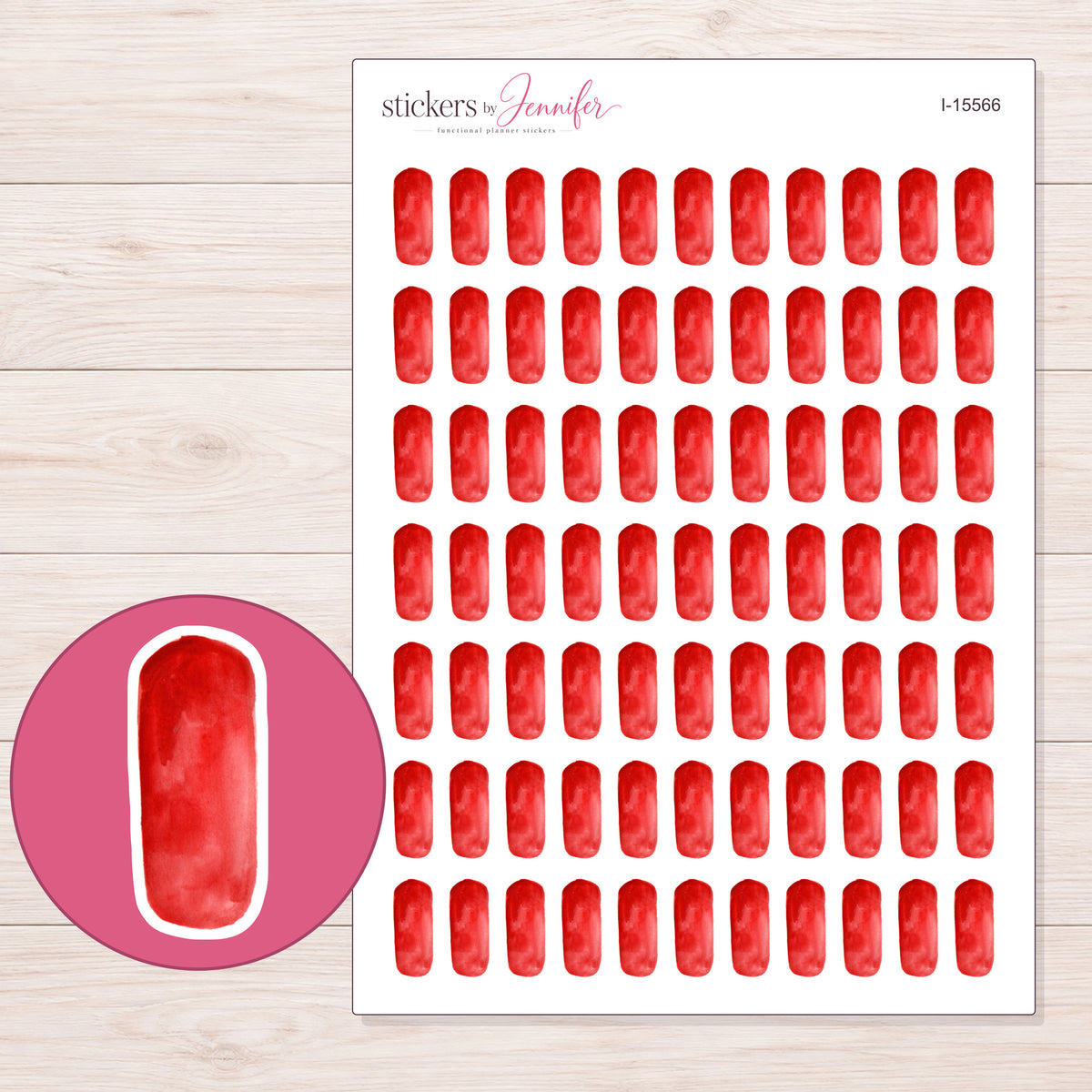 I-15566 planner sticker sheet with enlarged sticker detail
