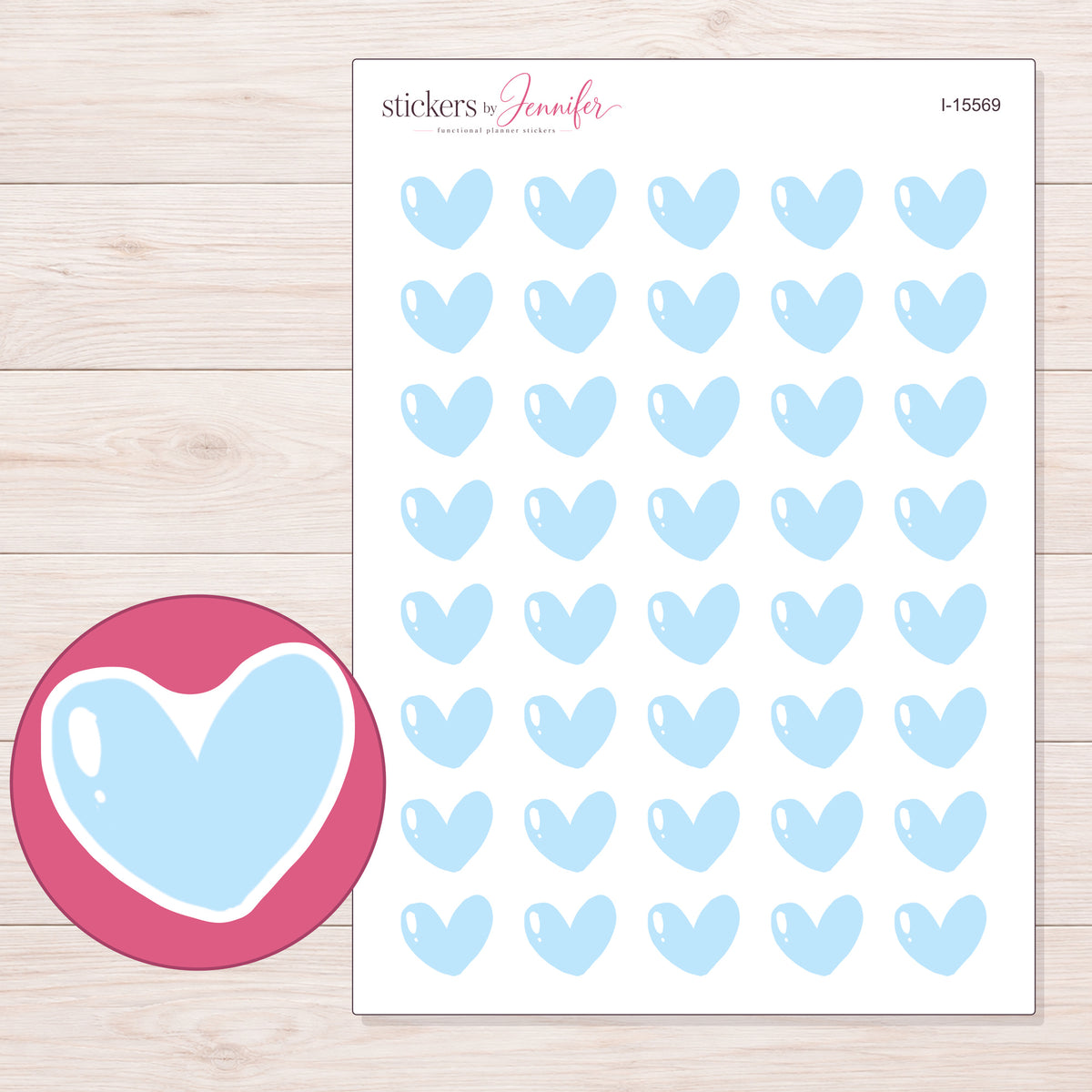 I-15569 planner sticker sheet with enlarged sticker detail