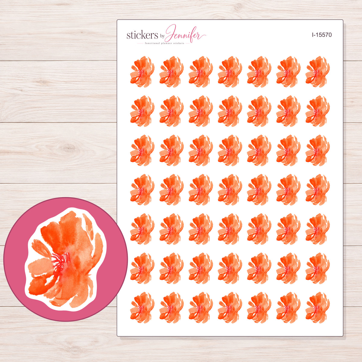 I-15570 planner sticker sheet with enlarged sticker detail