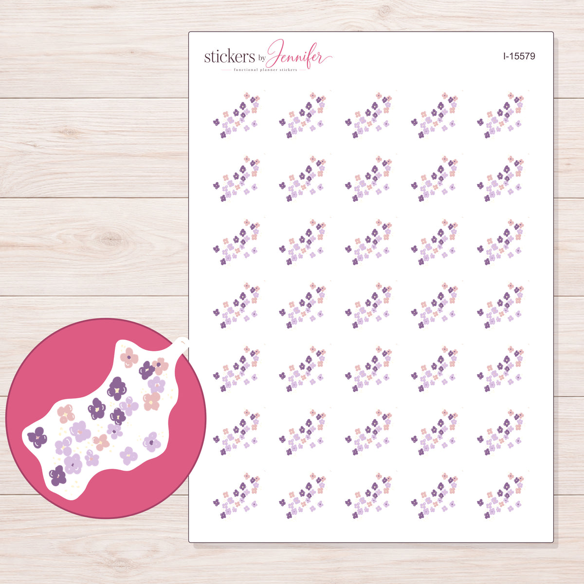I-15579 planner sticker sheet with enlarged sticker detail