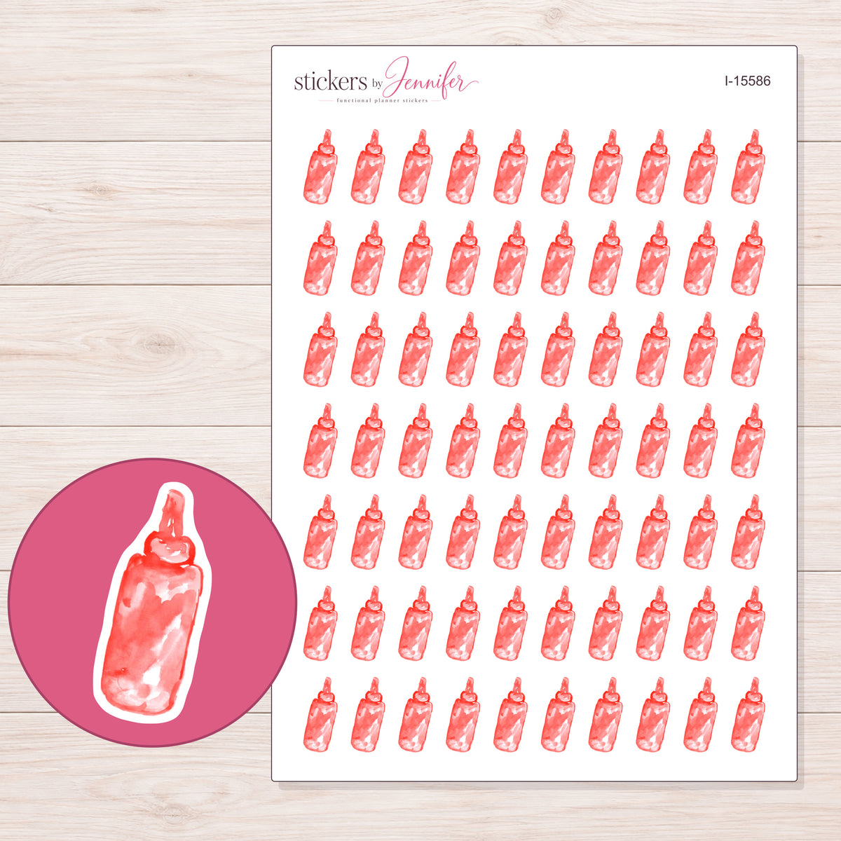 I-15586 planner sticker sheet with enlarged sticker detail