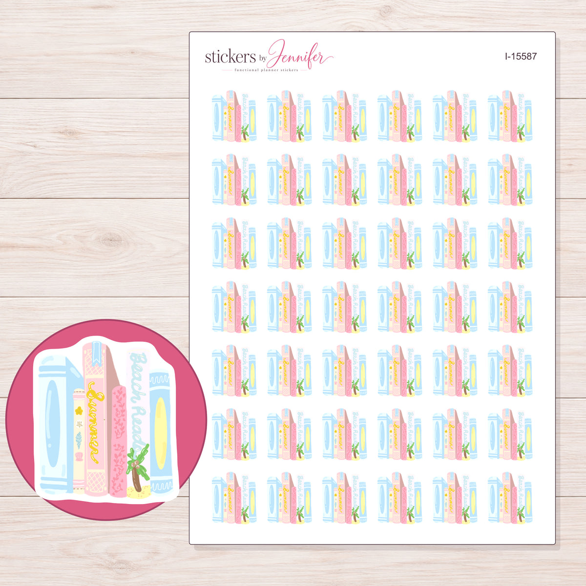 I-15587 planner sticker sheet with enlarged sticker detail