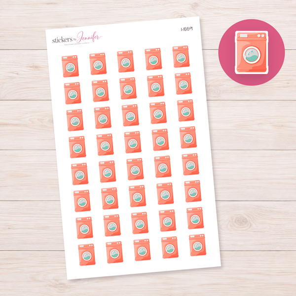 Peach Washing Machine Planner Stickers | I-1559