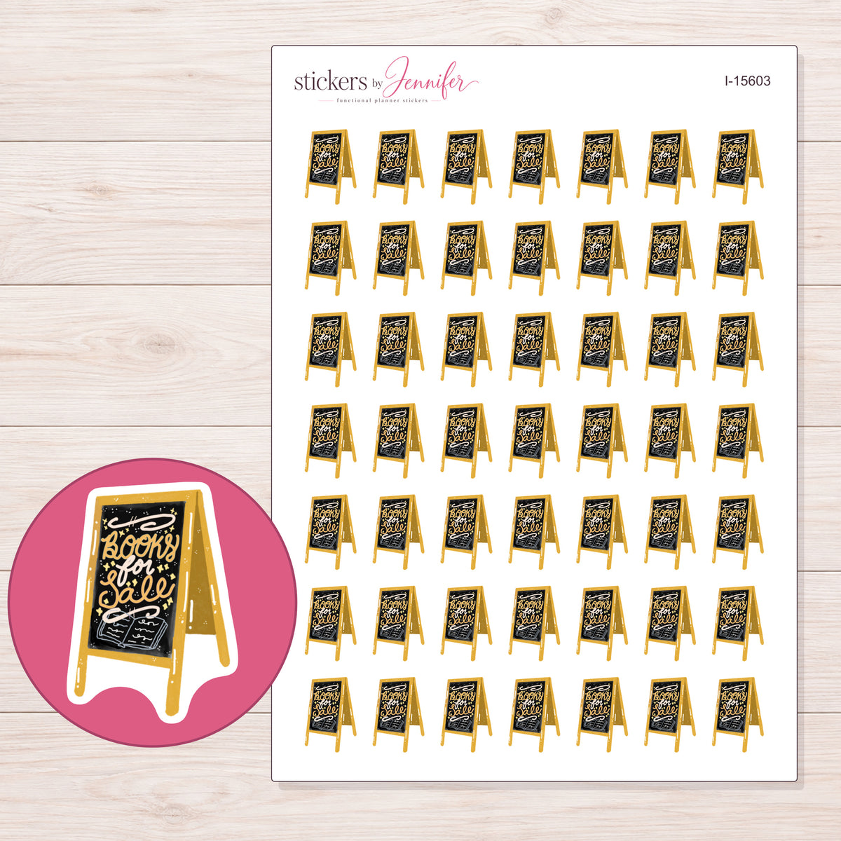 I-15603 planner sticker sheet with enlarged sticker detail