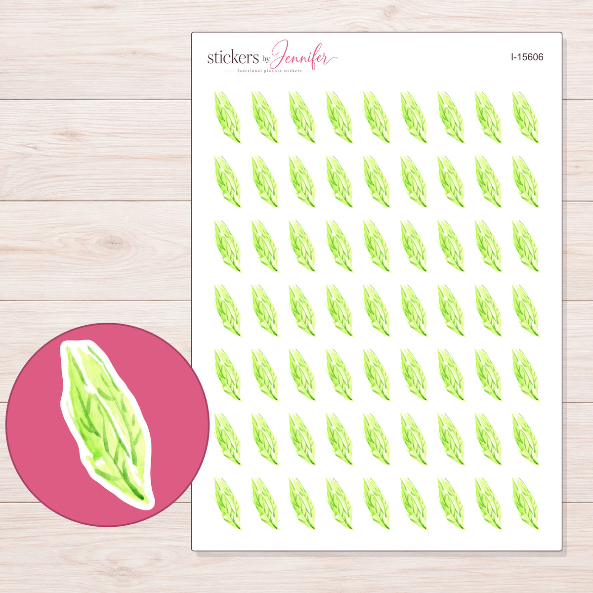 I-15606 planner sticker sheet with enlarged sticker detail