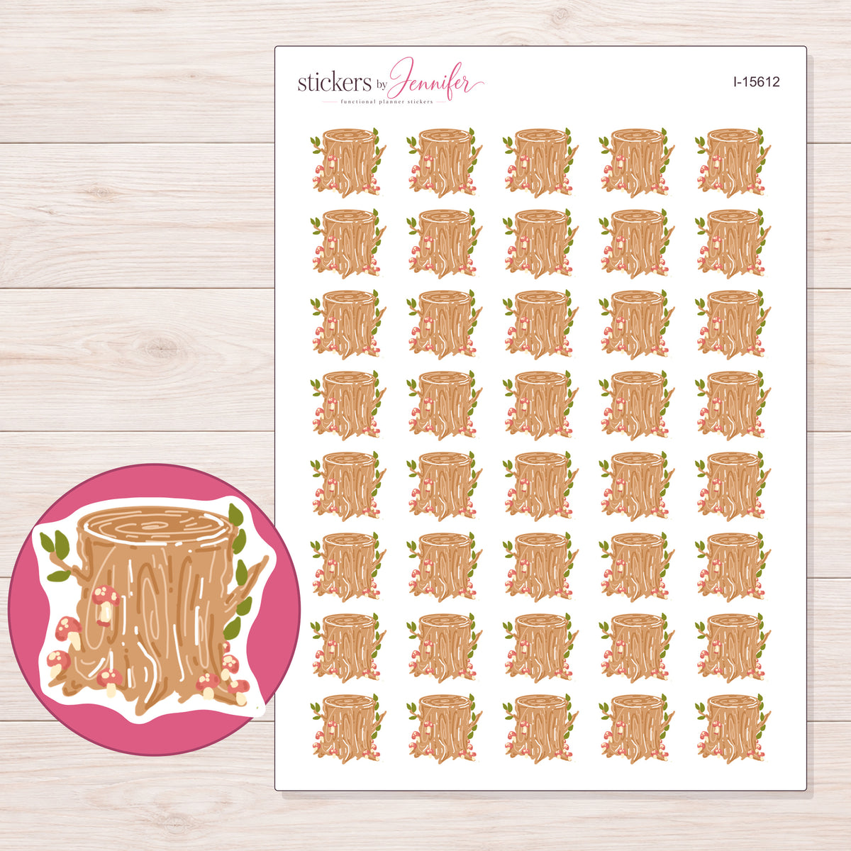 I-15612 planner sticker sheet with enlarged sticker detail