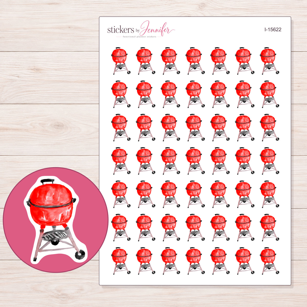 I-15622 planner sticker sheet with enlarged sticker detail