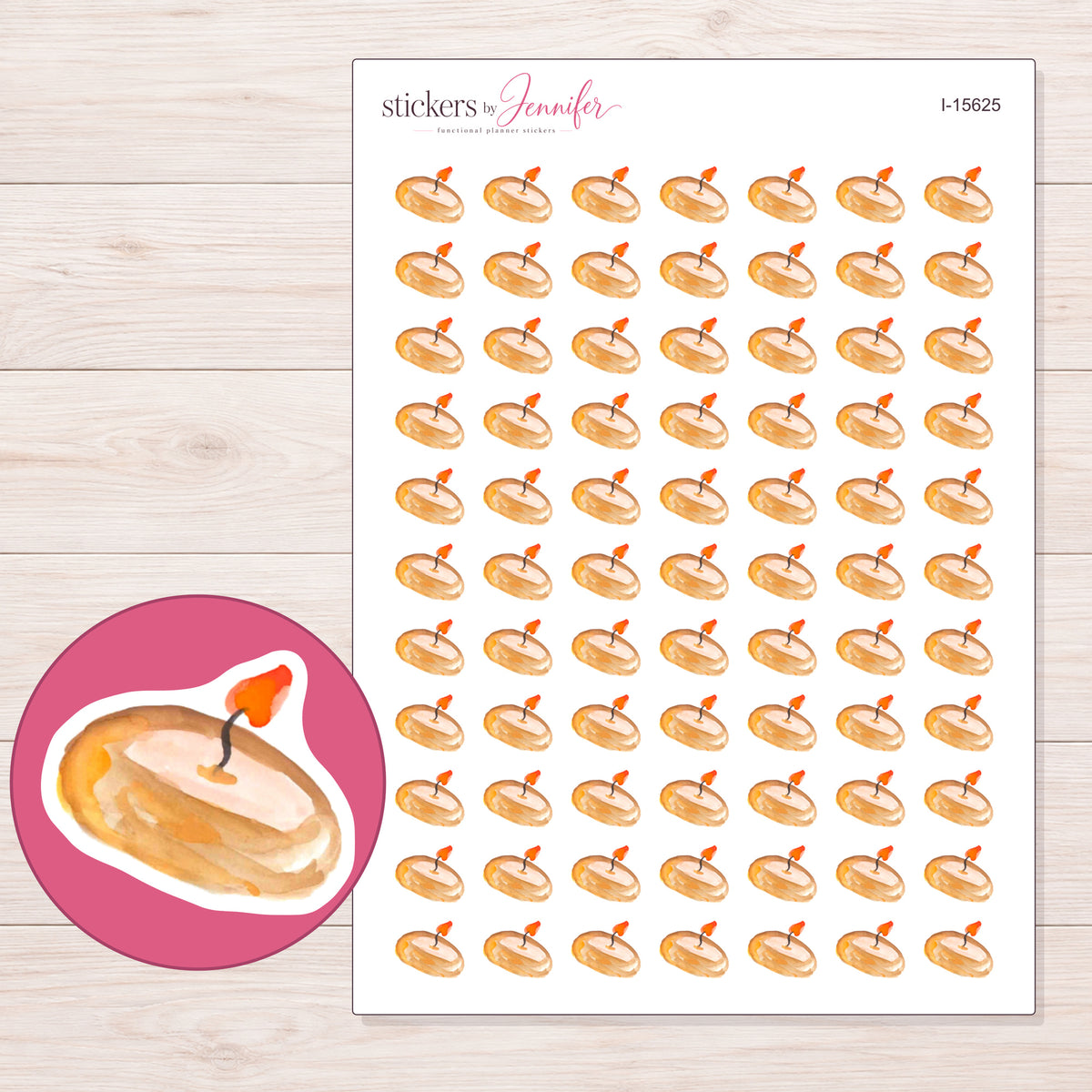 I-15625 planner sticker sheet with enlarged sticker detail