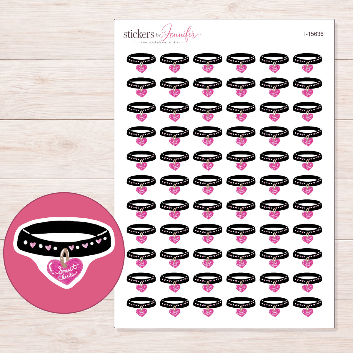 I-15636 planner sticker sheet with enlarged sticker detail