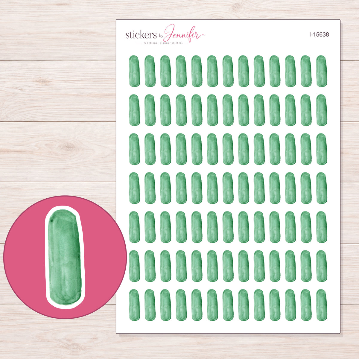 I-15638 planner sticker sheet with enlarged sticker detail