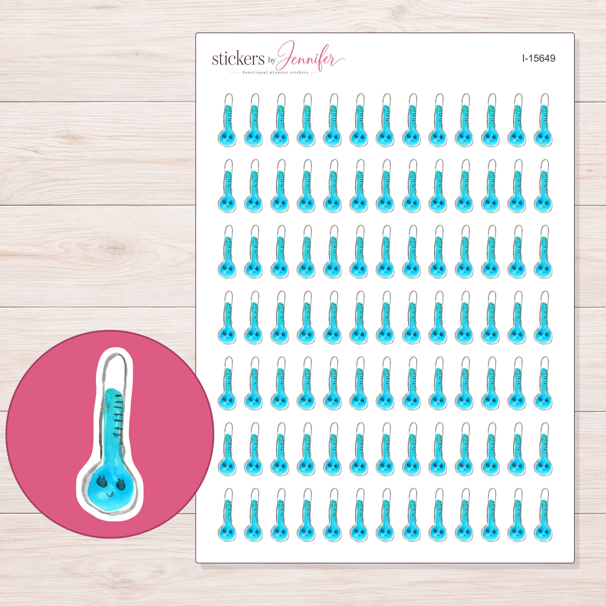 I-15649 planner sticker sheet with enlarged sticker detail