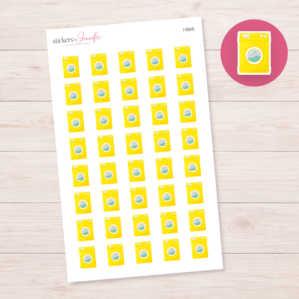 Yellow Front-Load Washing Machine Planner Stickers | I-1565