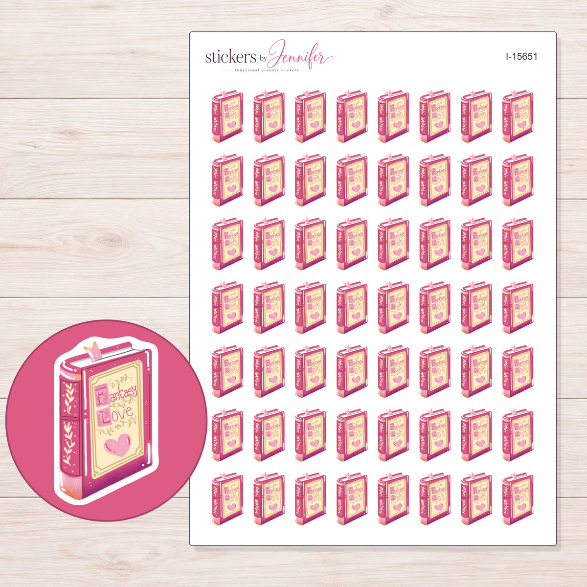 I-15651 planner sticker sheet with enlarged sticker detail