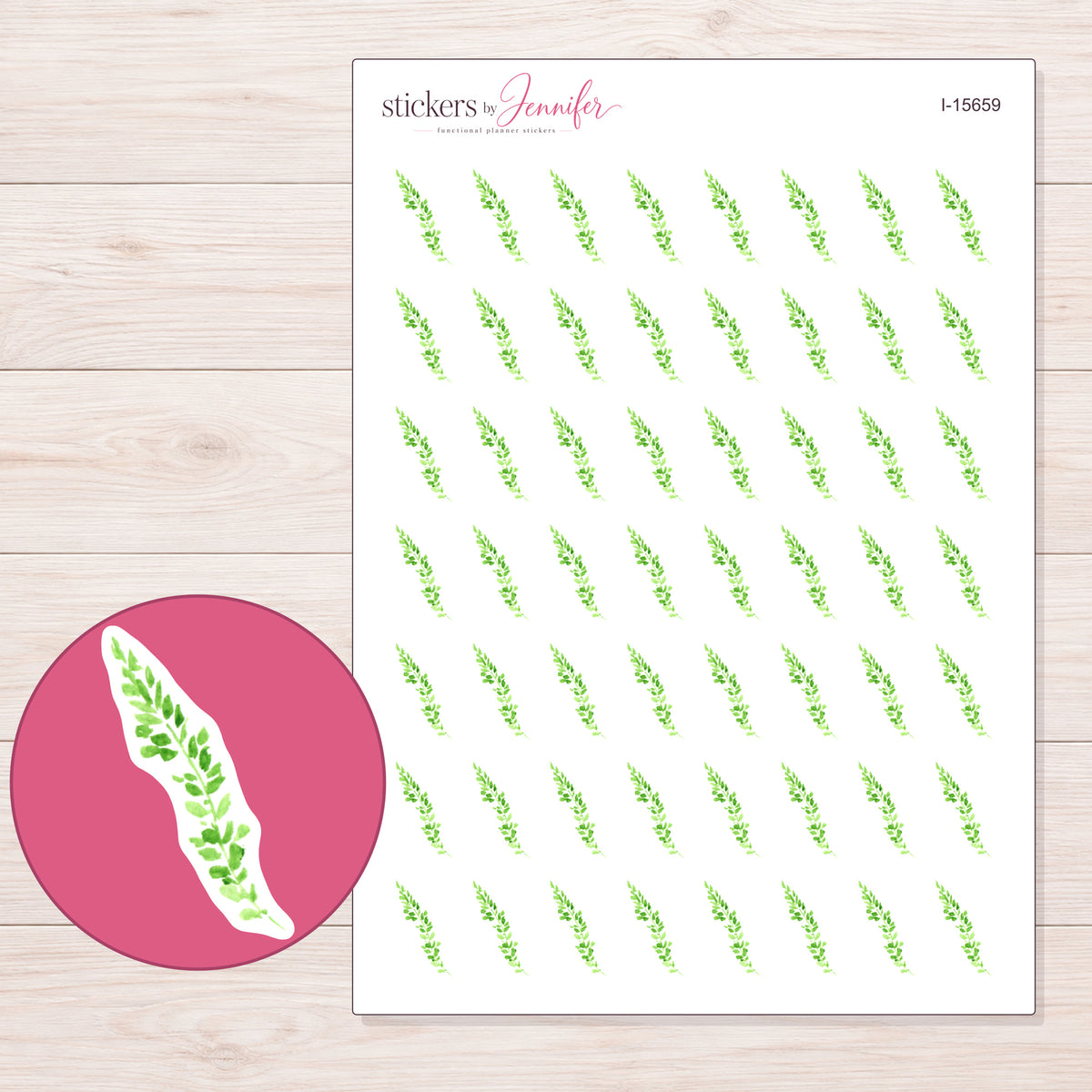 I-15659 planner sticker sheet with enlarged sticker detail