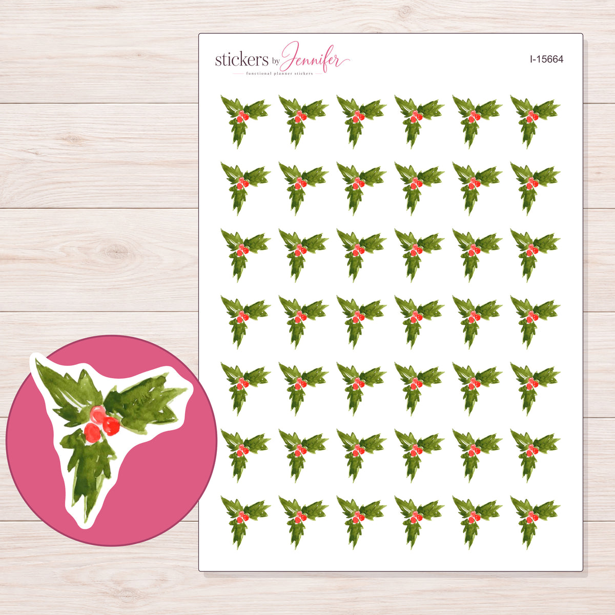 I-15664 planner sticker sheet with enlarged sticker detail