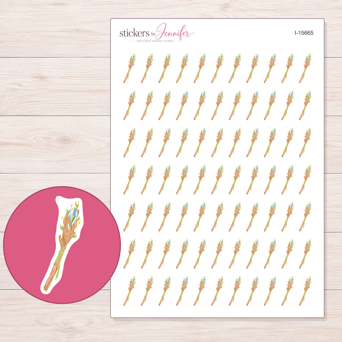 I-15665 planner sticker sheet with enlarged sticker detail