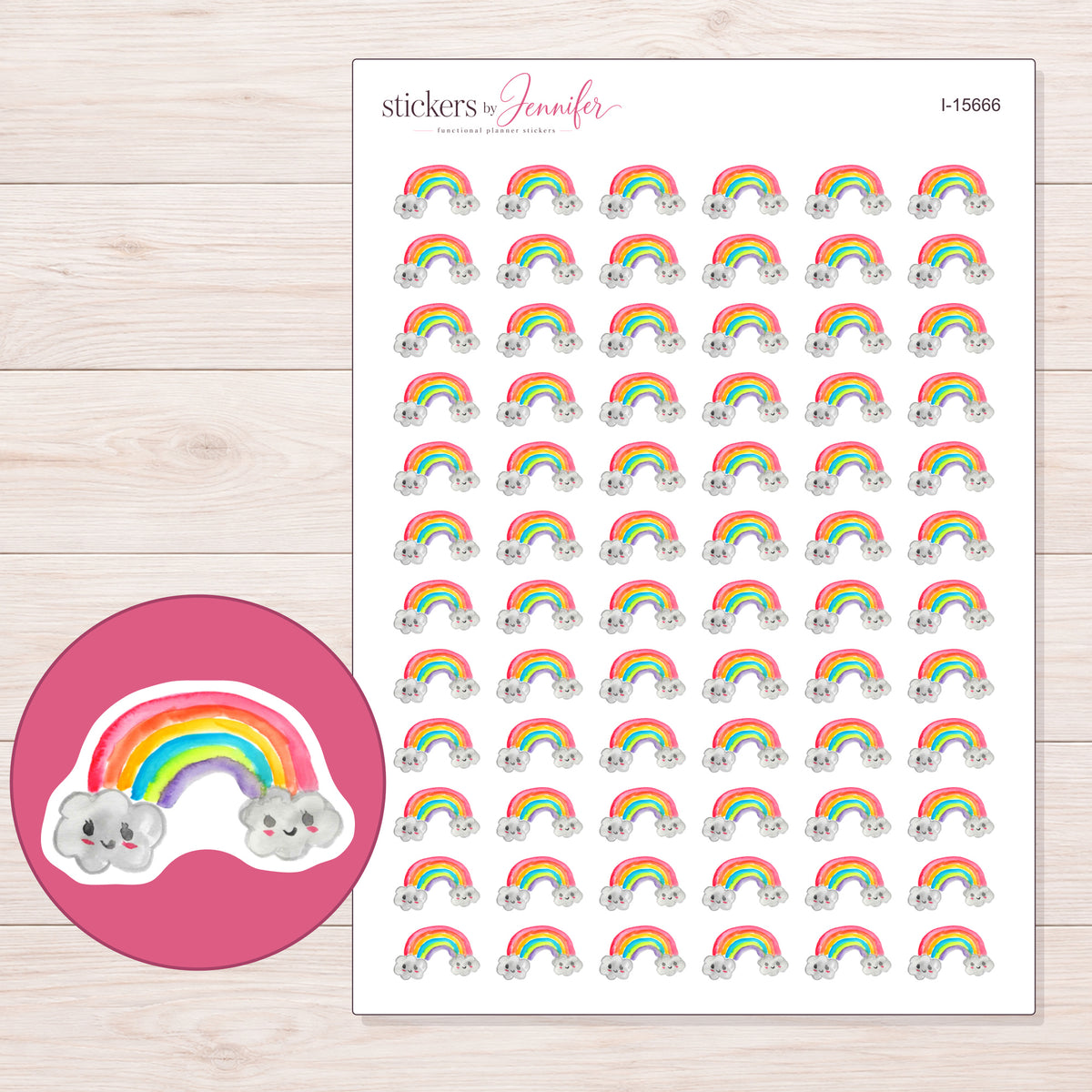 I-15666 planner sticker sheet with enlarged sticker detail