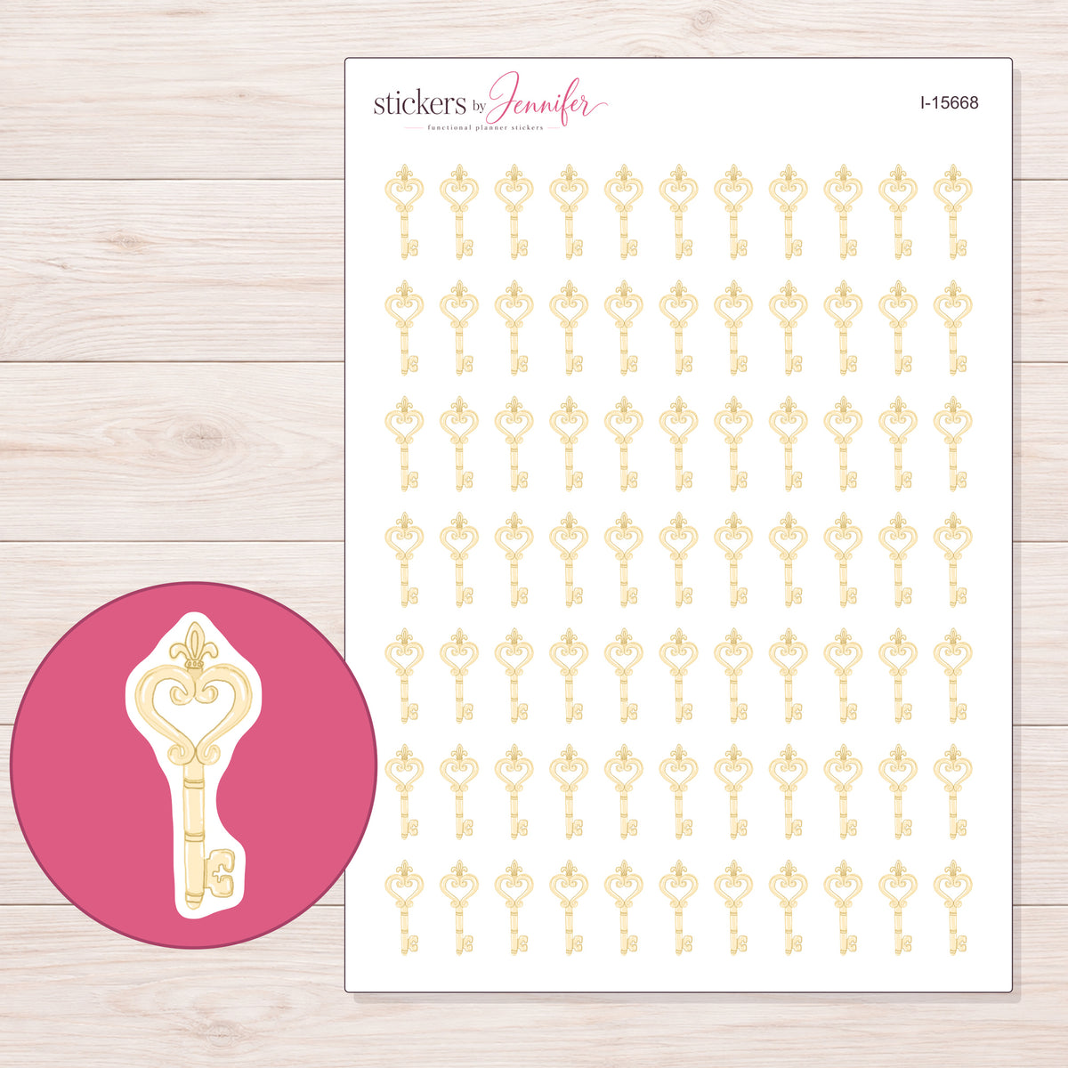 I-15668 planner sticker sheet with enlarged sticker detail