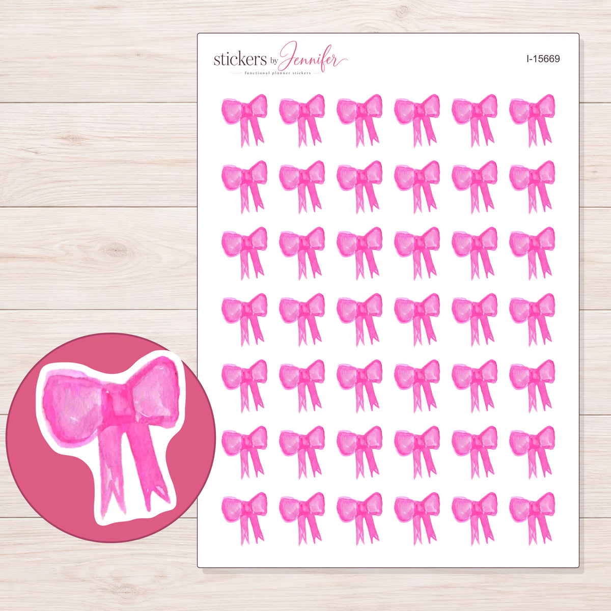 I-15669 planner sticker sheet with enlarged sticker detail