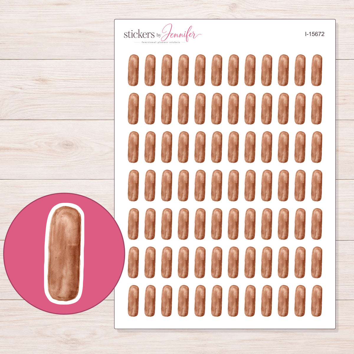 I-15672 planner sticker sheet with enlarged sticker detail