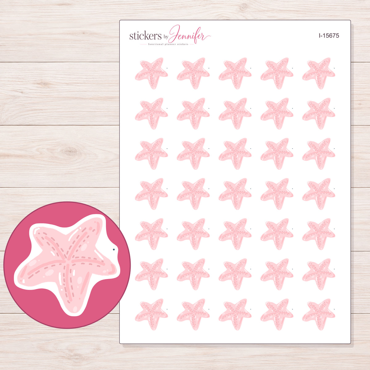 I-15675 planner sticker sheet with enlarged sticker detail